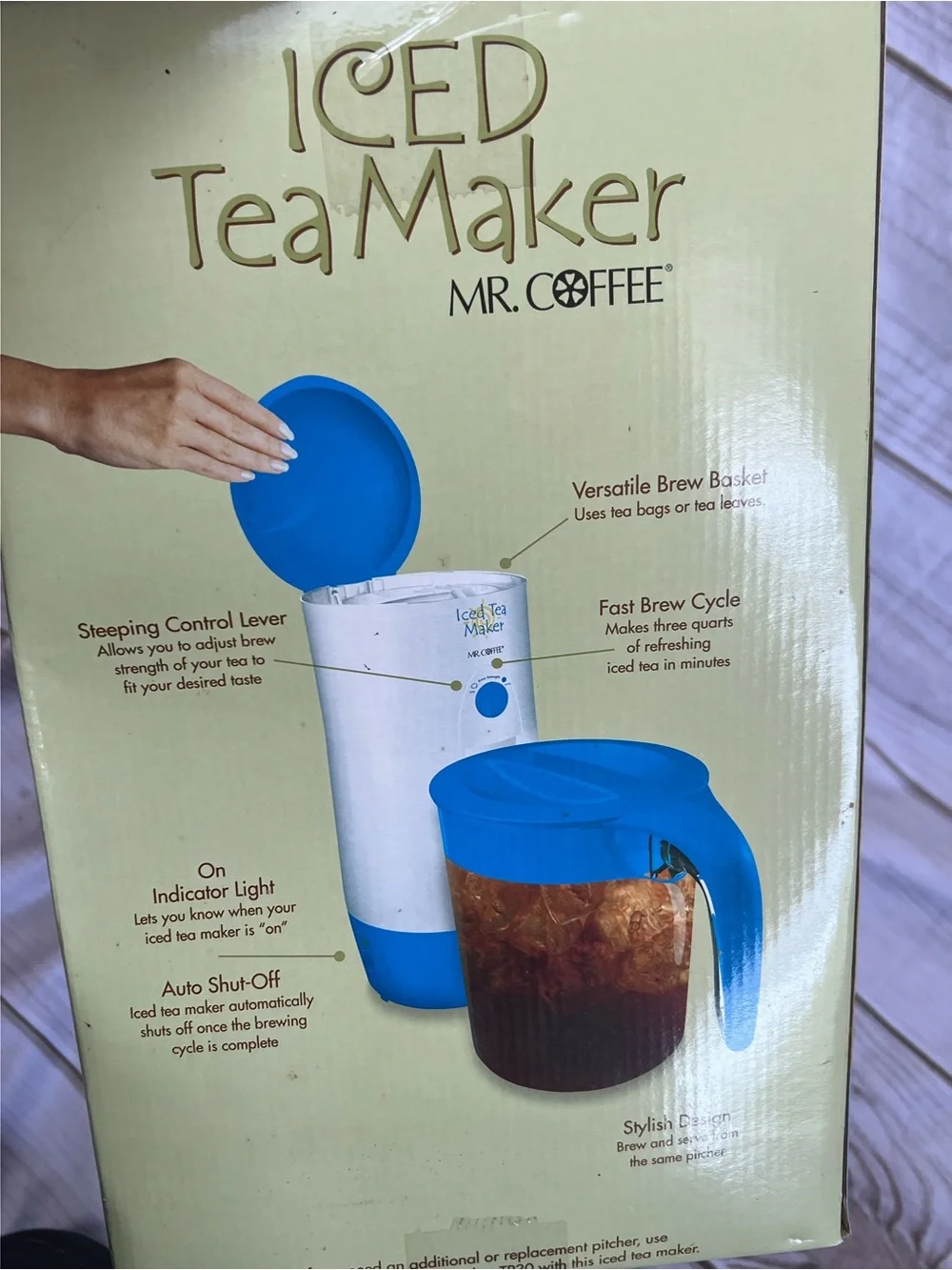 NEW! Mr. Coffee Iced Tea Maker - Caribbean Blue